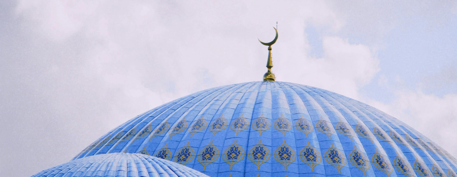 Crescent at the top of a mosque