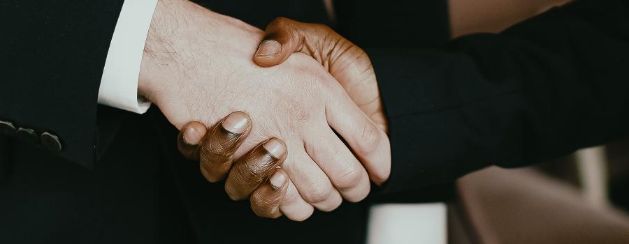Two men shaking hands