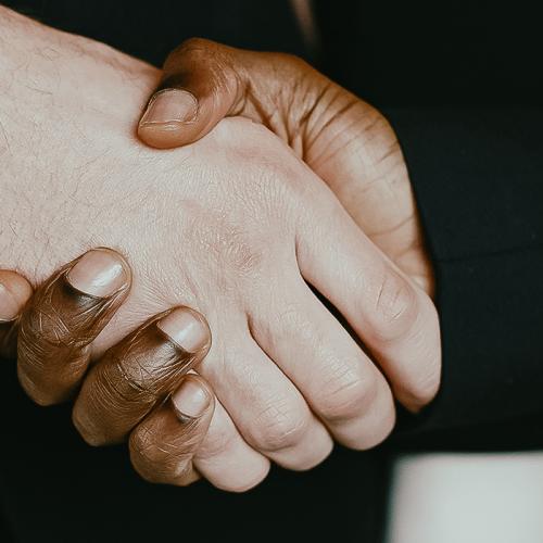 Two men shaking hands