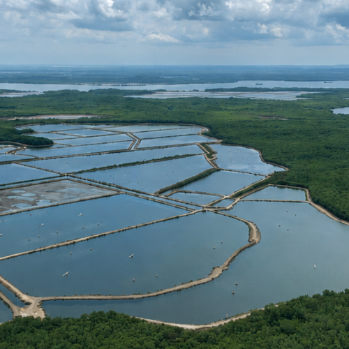 Shrimp farm in Ecuador