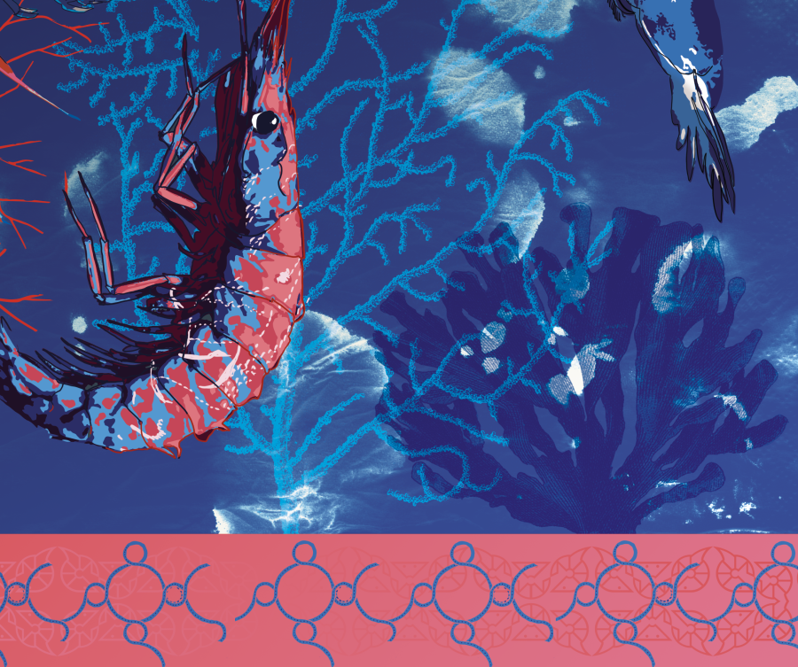 Close-up of the GSF 2025 shawl or pocket square design detail