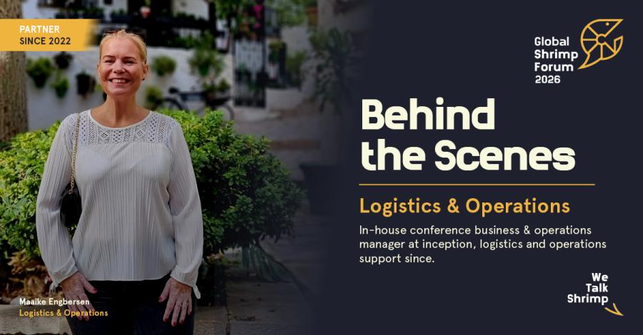 Maaike Engbersen is responsible for logistics and operations at the Global Shrimp Forum